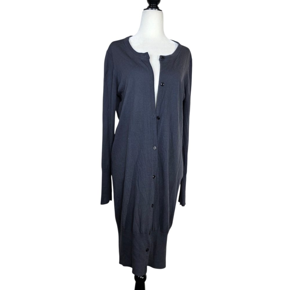 Ca va de soi Super 160 wool fine knit long cardigan